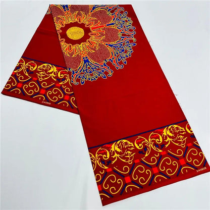 6 Yards African Real Wax Ankara Fabric - 100% Cotton Party Dress Print