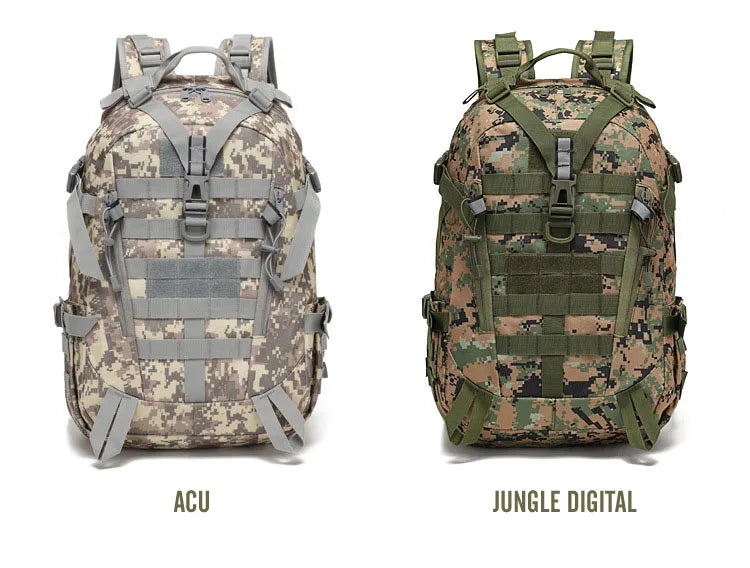 40L Tactical Reflective Backpack – Molle Camouflage Rucksack for Outdoor Hiking, Camping, Hunting & Travel