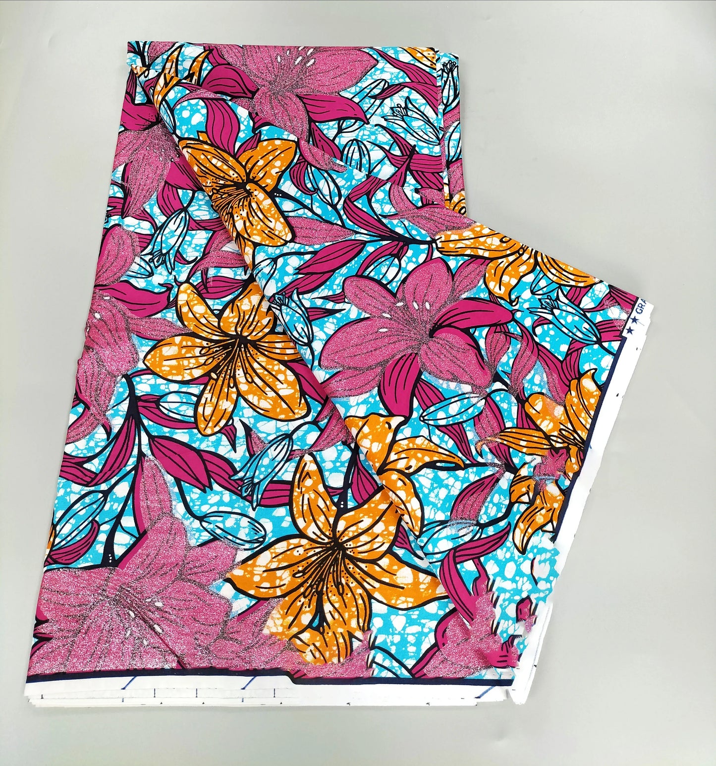 Grand Super Ankara Wax Fabric - Original 100% Cotton Glitter Batik Pagne 6 Yards Nigerian Party Dress Sewing Material