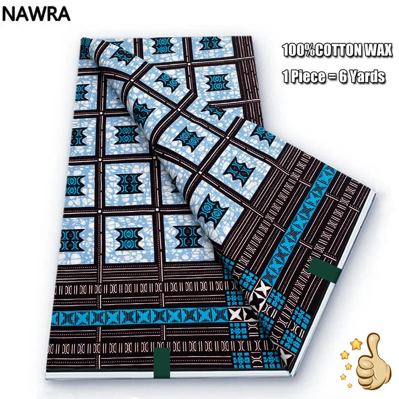 Original 100% Cotton African Wax Print Fabric - Soft Ankara Batik DIY Pagne