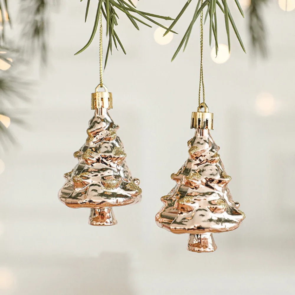2PCS Red & White Christmas Hanging Ornaments – Plastic Santa Claus Tree Decorations for Holiday Party & Festival Supplies