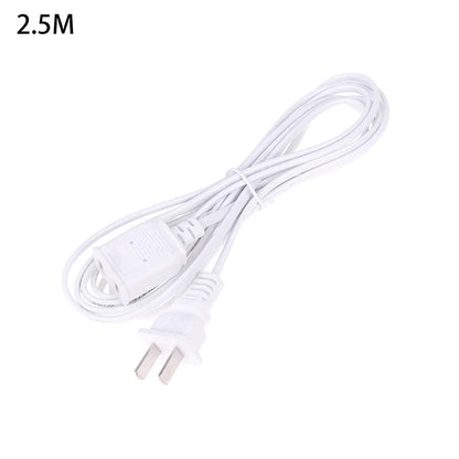 AC Power Cord with ON/OFF Switch - Two-Pin Plug Extension Cable Adapter for Home & Electronics