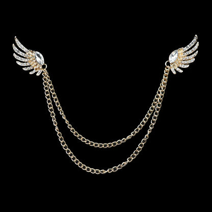 Fashion Gentleman Tassel Brooch – Men’s Suit & Shirt Lapel Pin with Chain, Pearl & Star for Wedding or Party