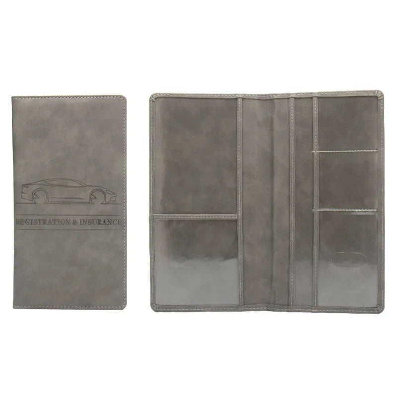 Car Registration & Insurance Holder – Leather Driving License Cover, Auto Documents Storage Bag & Credit Card Holder