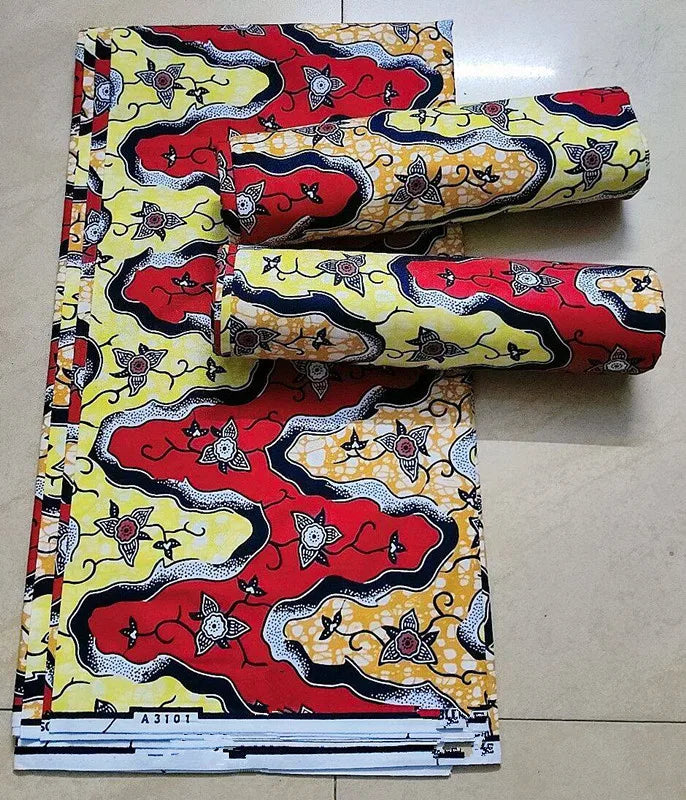 African Ankara Wax Print Fabric - 100% Cotton Batik Patchwork Sewing Material for Dresses & Crafts