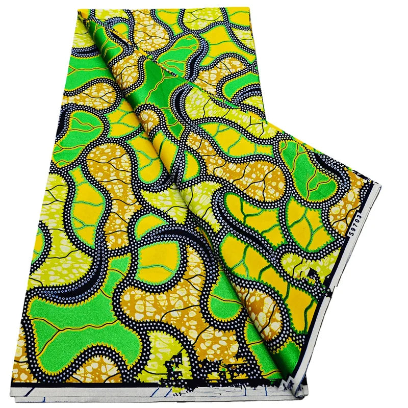 African Real Wax Print Fabric - 6 Yards 100% Cotton Ghana Ankara Loincloth Material