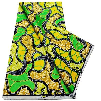 African Real Wax Print Fabric - 6 Yards 100% Cotton Ghana Ankara Loincloth Material