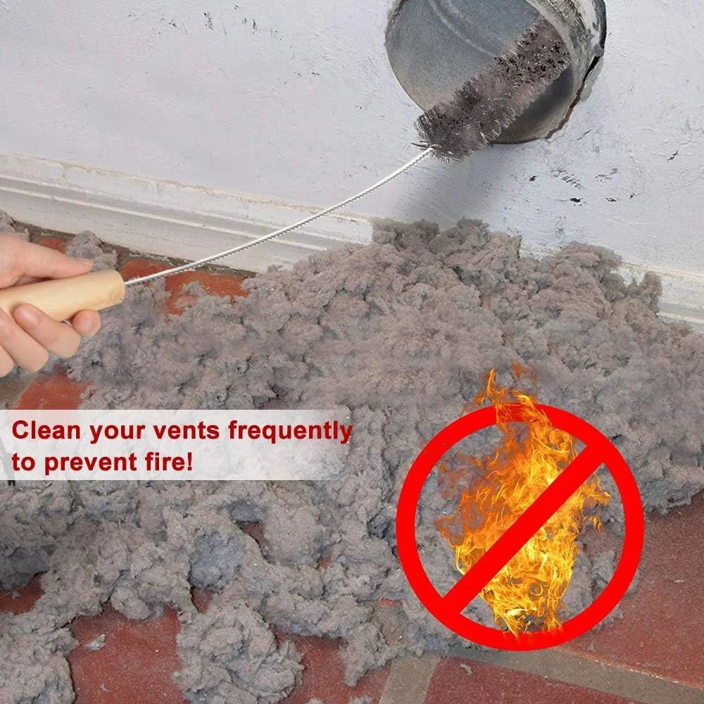 Dryer Vent Cleaner Kit - Long Flexible Lint Remover Brush & Refrigerator Coil Cleaning Tool for Home Maintenance