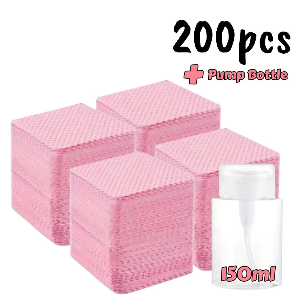 Lint-Free Nail Wipes - Aluminum-Free Gel Cleansing Tissues & Nail Polish Remover Pads for Nail Art Beauty Care