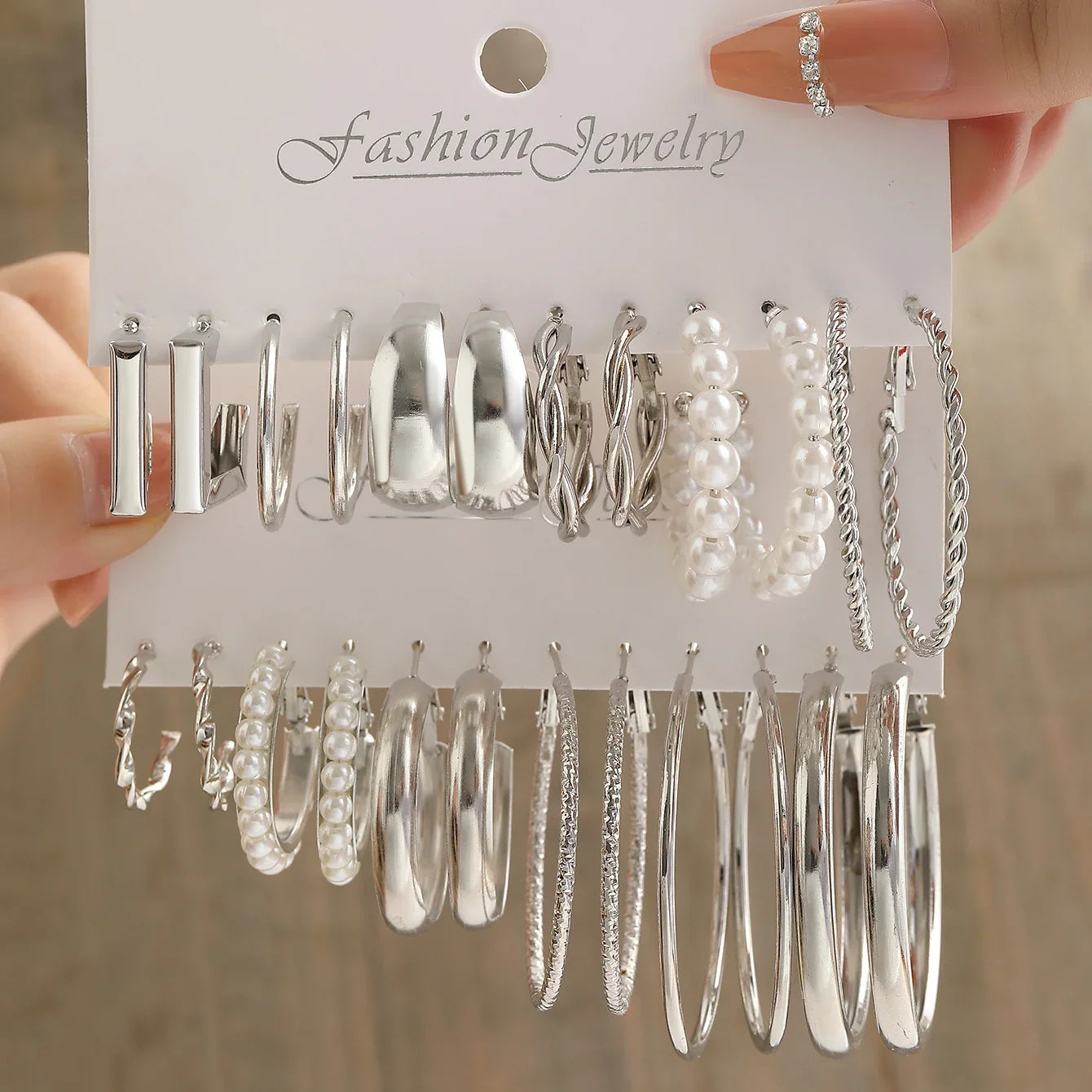 54Pcs Vintage Pearl Jewelry Set - Elegant Earrings Necklace Bracelet Ring & Heart Pendant Gift for Women