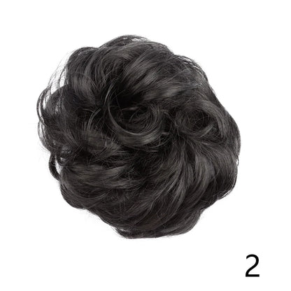 Synthetic Wavy Hair Bun Wig – Elastic Rubber Scrunchie Curly Ponytail Hair Extension for Ladies