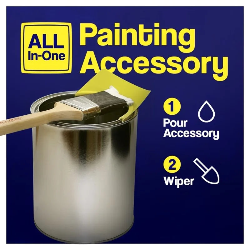 Universal Paint Can Spout & Pouring Tool – Fits Pint, Quart & Gallon Cans | Brush Holder & Wiper Painting Accessory