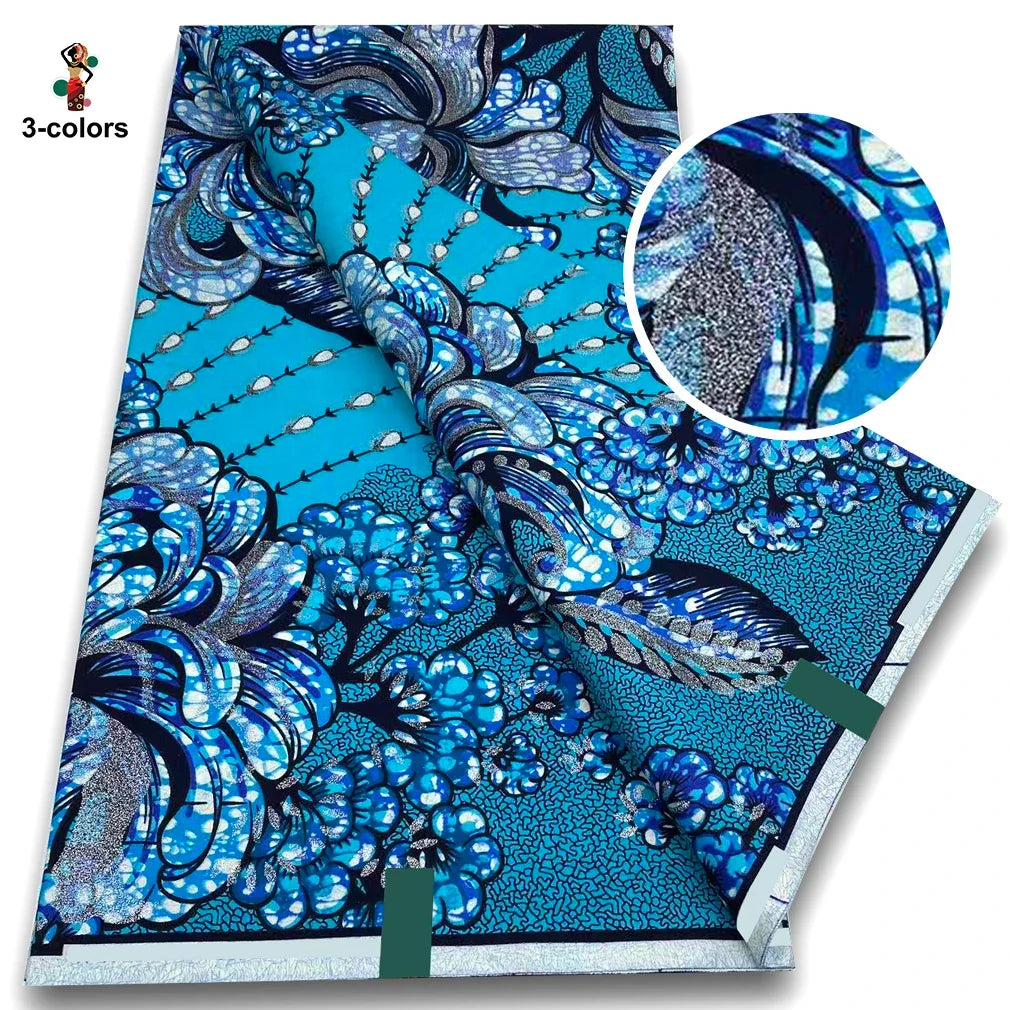 100% Cotton African Wax Print Fabric - Soft Golden Ankara Pagne for Nigerian Fashion & Traditional Wear
