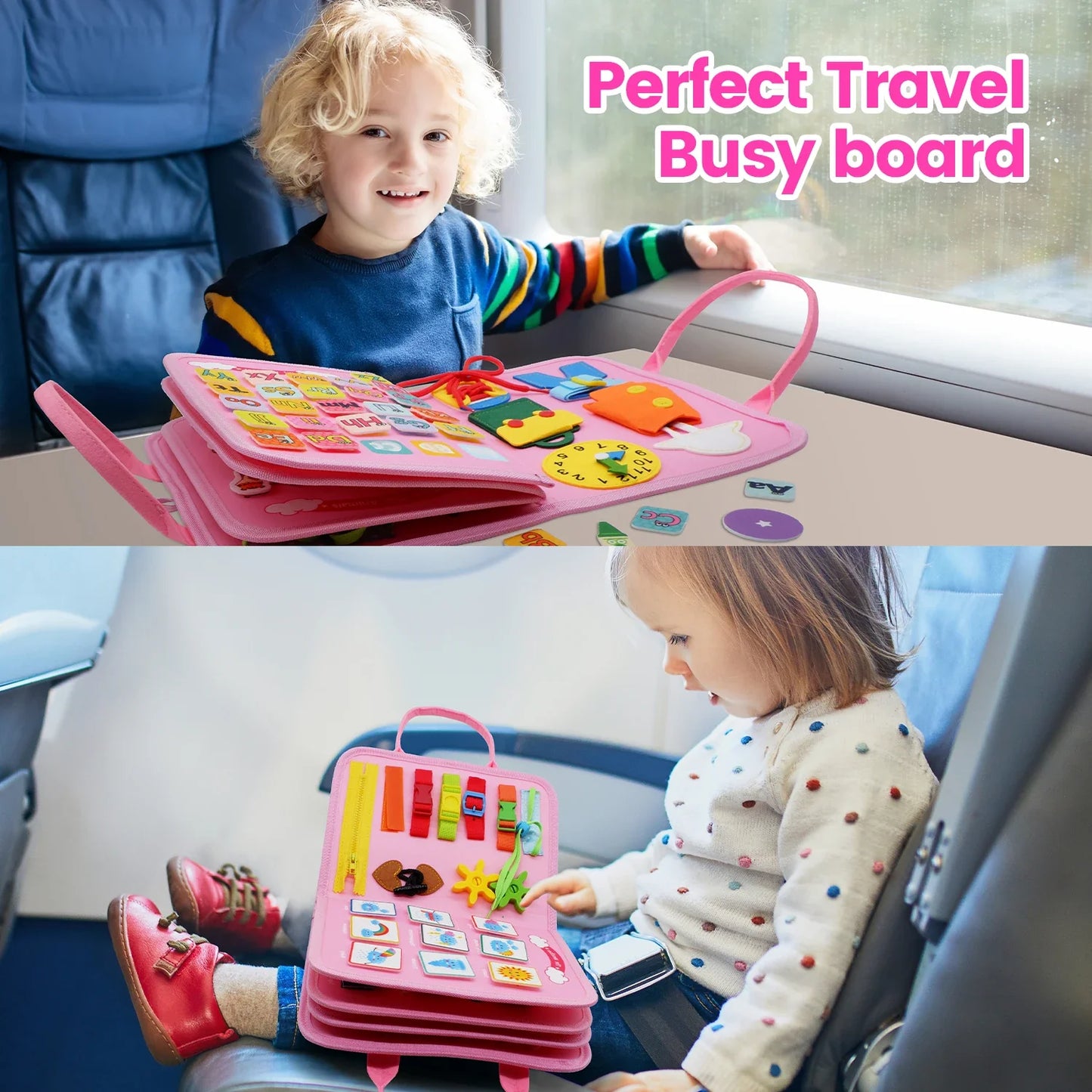 Montessori Busy Board Toy for Toddlers – Fine Motor Skills, Educational Learning Activities & Life Skills Sensory Toy