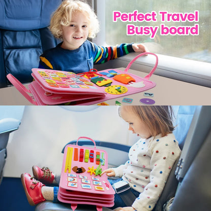 Montessori Busy Board Toy for Toddlers – Fine Motor Skills, Educational Learning Activities & Life Skills Sensory Toy