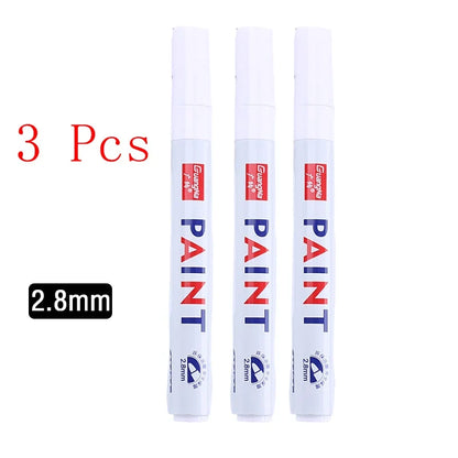 White Marker Pen Set - Waterproof Oil-Based Gel Pens for DIY, Graffiti, Sketching & School Supplies