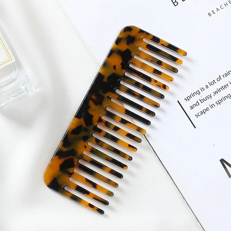 Korean Fashion Hair Comb – Wide Teeth Acetate Anti-Static Hairbrush, Colorful Massage Hair Styling Tool