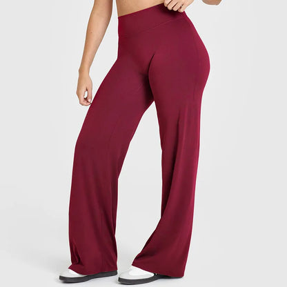 NCLAGEN Women’s Straight-Leg Yoga Pants – Ultra-Soft Butter Fabric Mid-Waist Pilates & Running Trousers