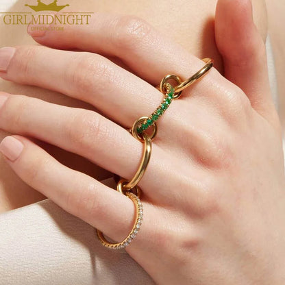 2026 Spinelli Stacking Rings - Iced Out 5A CZ Micro Pave Multi-Piece Engagement Finger Jewelry Set for Women