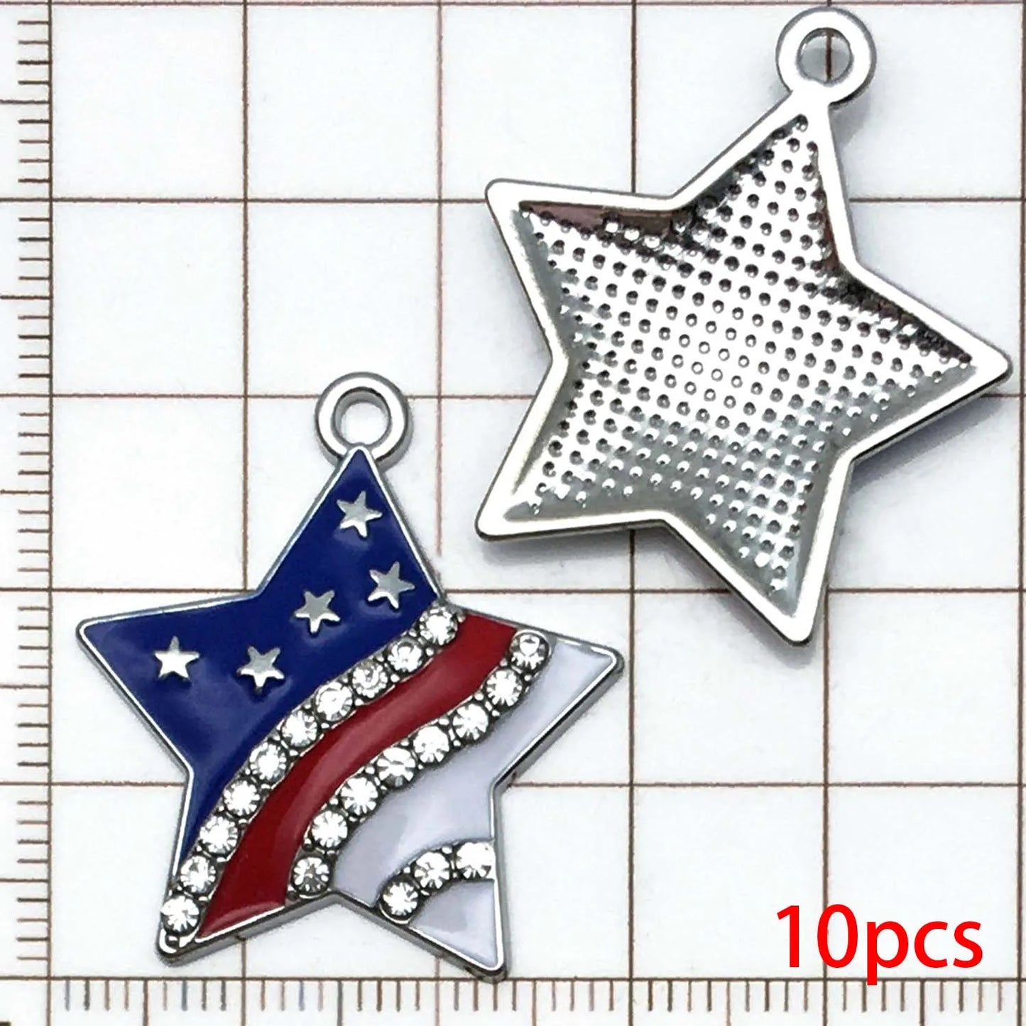 10/13pcs Enamel Flag Charms - Alloy Independence Day Pendants for DIY Bracelets Necklaces & Jewelry Making