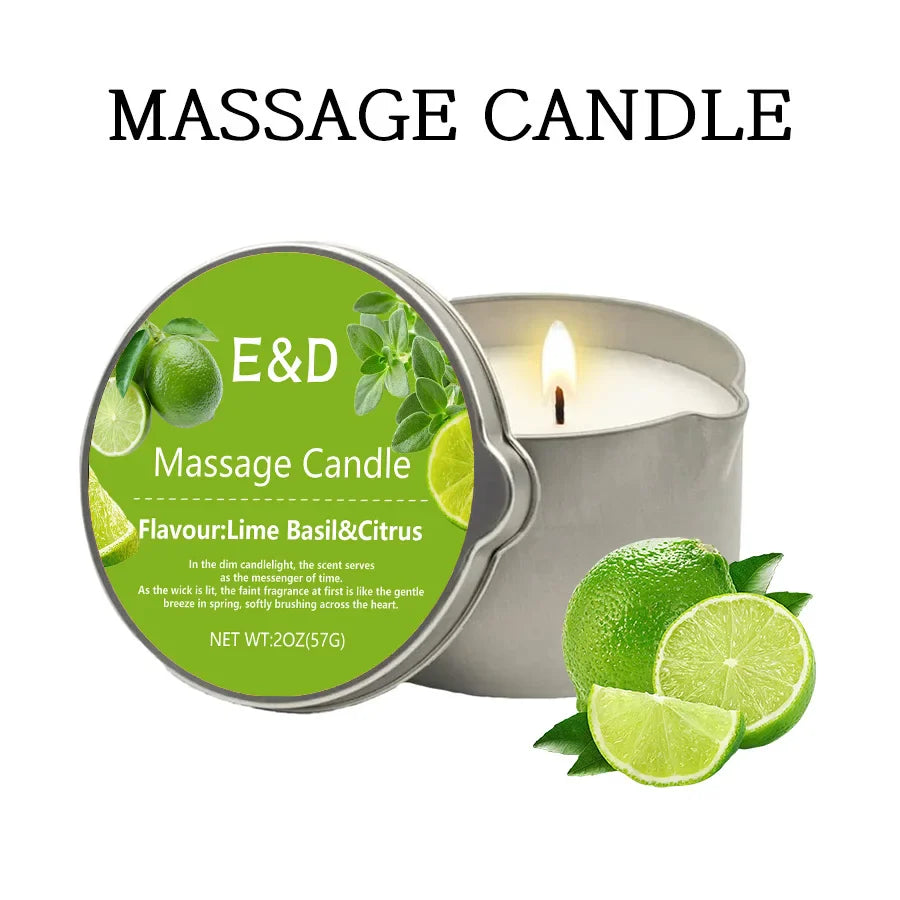 Massage Oil Candle – Aromatherapy Stress Relief Scented Candle for Skin Moisturizing & Spa Relaxation Luxury Home Wellness Candle