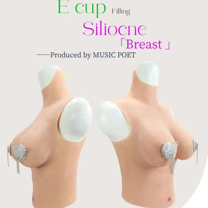 Silicone Breast Forms - Realistic Half-Body Breastplate with C/D/G/H Cup Options