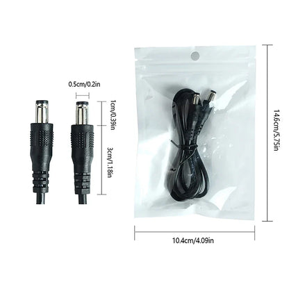 Nail Polishing Machine Connection Cable - 1M/1.5M Double-Head DC Port Handle Line for Rechargeable Manicure Tools