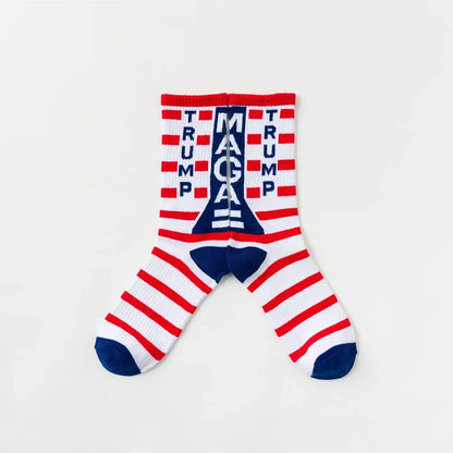 2024 President Donald Trump Socks – Unisex Funny Print Casual Crew Socks, 3D Fake Hair Design, Hot Sale Hip Hop Style