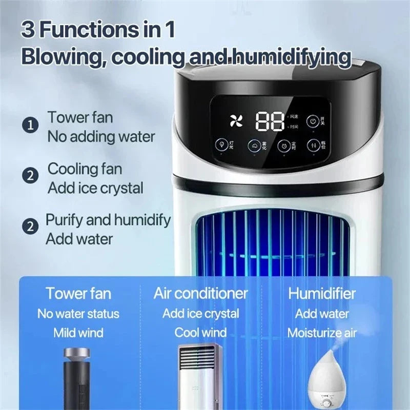 Portable USB Air Conditioner - Mini Water-Cooling Air Cooler Fan for Home & Office