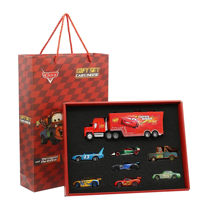 Disney Pixar Cars 3 Diecast Toy Set – Lightning McQueen, Mater, Jackson Truck | Metal Model Cars for Boys