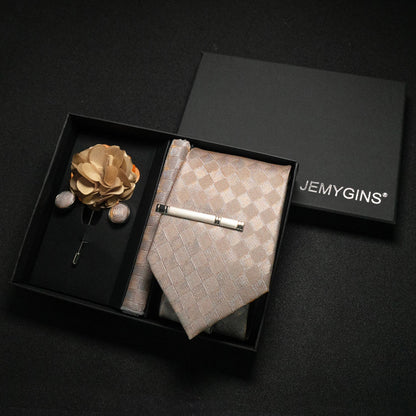 Wine Red Paisley Silk Tie Set for Men - Luxury Wedding Neck Tie with Pocket Square & Cufflinks Gift Box Accessories