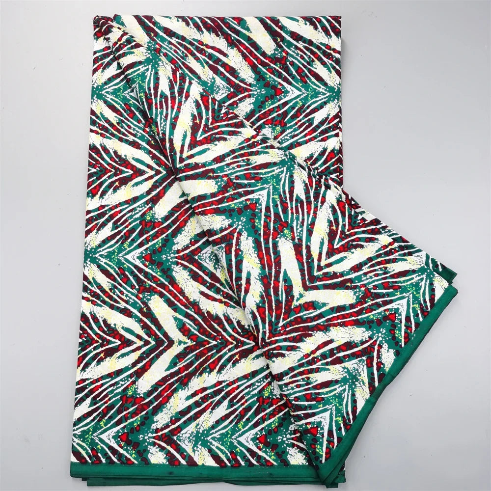 African Real Wax Ankara Fabric - 100% Cotton 6 Yards Nigerian Print Party Dress Sewing Material
