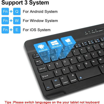 Bluetooth Wireless Mini Keyboard - Rechargeable Portable Keyboard for Laptop Tablet iPad Android iOS