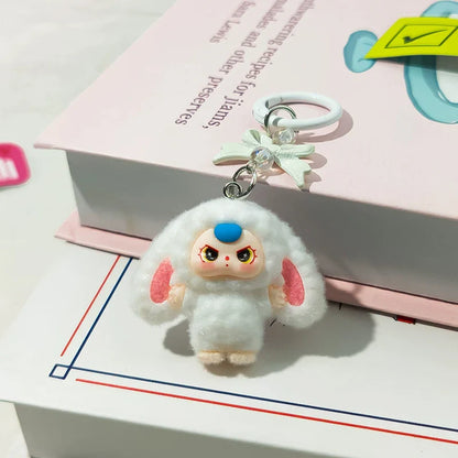 Plush Baby Keychain Bowknot Bag Pendant Hanging Charm for Phone Car Backpack Labobu Gift