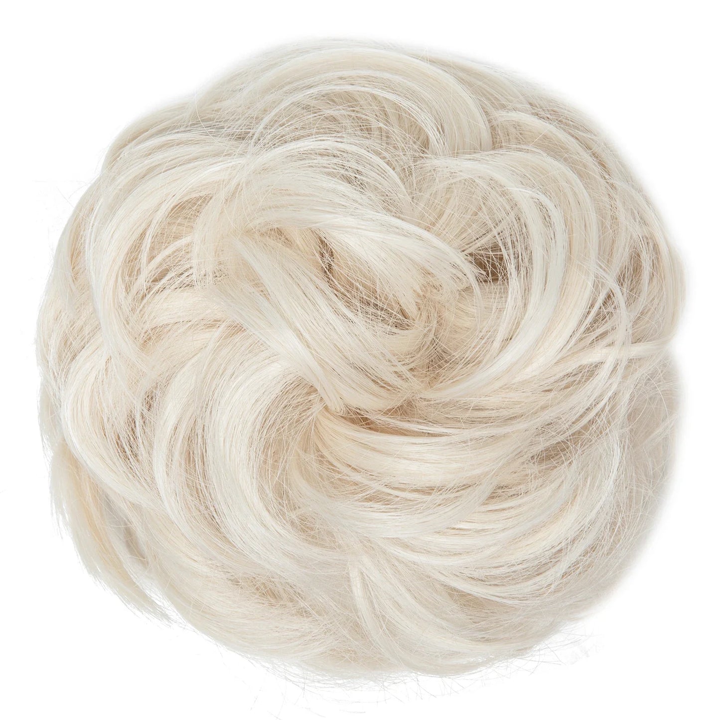 Synthetic Messy Hairpiece Chignon Scrunchie – Blonde & Brown Donut Bun for Women, Elastic Daily Use Hair Extension H9