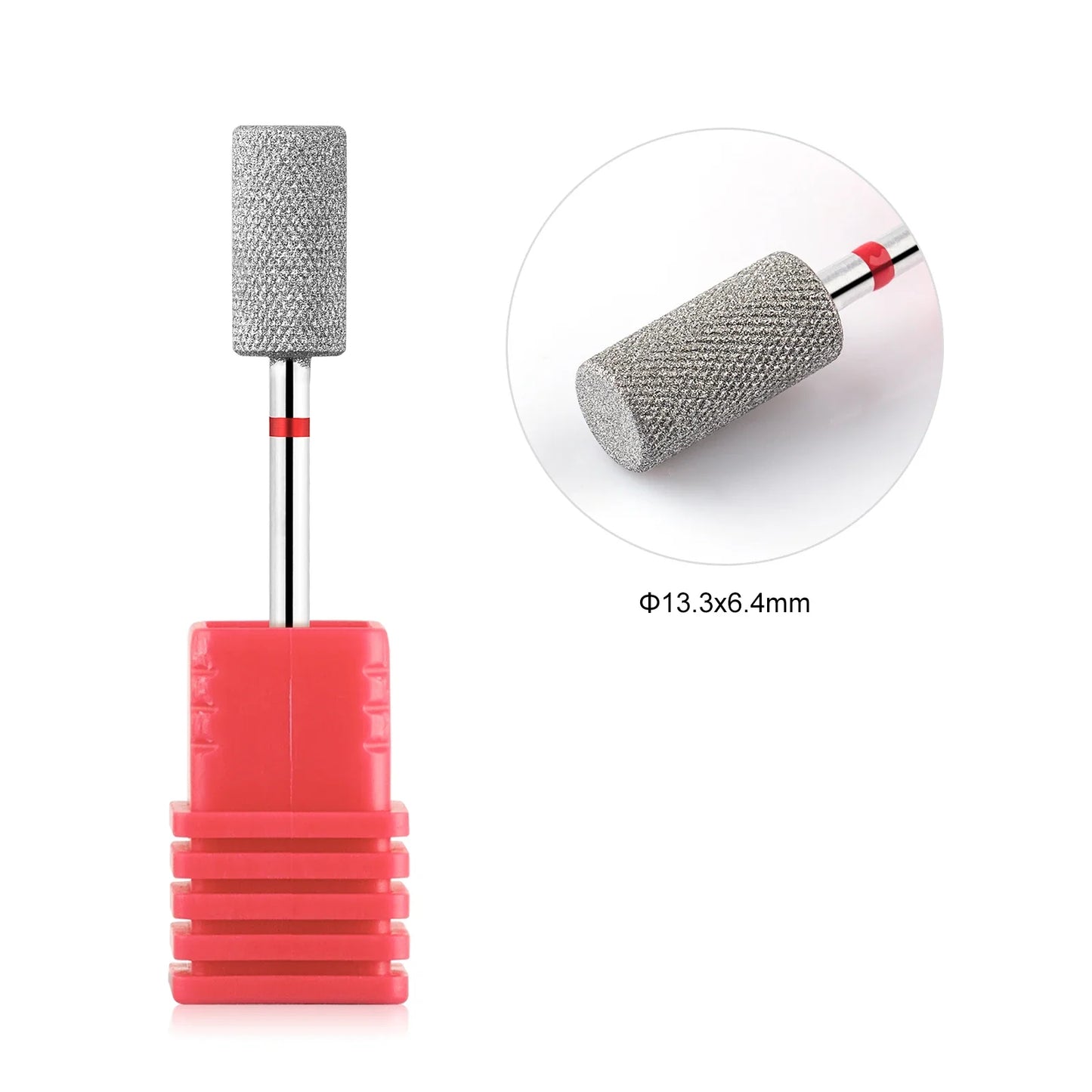 BNG Diamond Nail Sanding Drill Bits - Cross Teeth Barrel Rotary Cuticle Clean Burr, 3/32" Manicure Bit for Nail Accessories