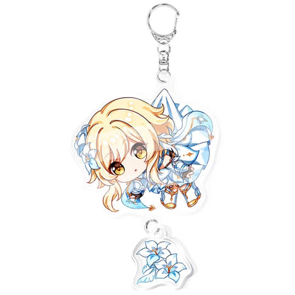 Genshin Impact Keychain – Acrylic Figure & Metal Holder Key Ring for Kids, Girls & Men
