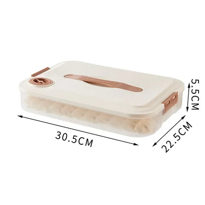 JUSTINLAU Dumpling Storage Box - Multi-Layer Stackable Food Container with Sealed Fresh-Keeping Design for Kitchen Storage