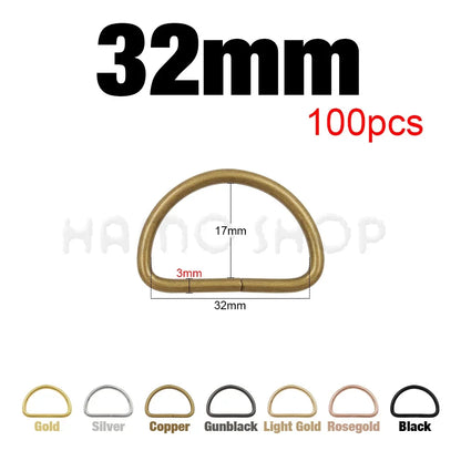 Metal D Ring Adjustable Buckle Set - Webbing Strap Clasps for Backpacks, Bags, Pet Collars, Chains & DIY Accessories