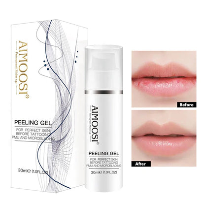 Aimoosi Exfoliating Gel – Clean Skin Cuticle Prep for Semi-Permanent Microblading, Eyebrow & Lip Tattoo Coloring