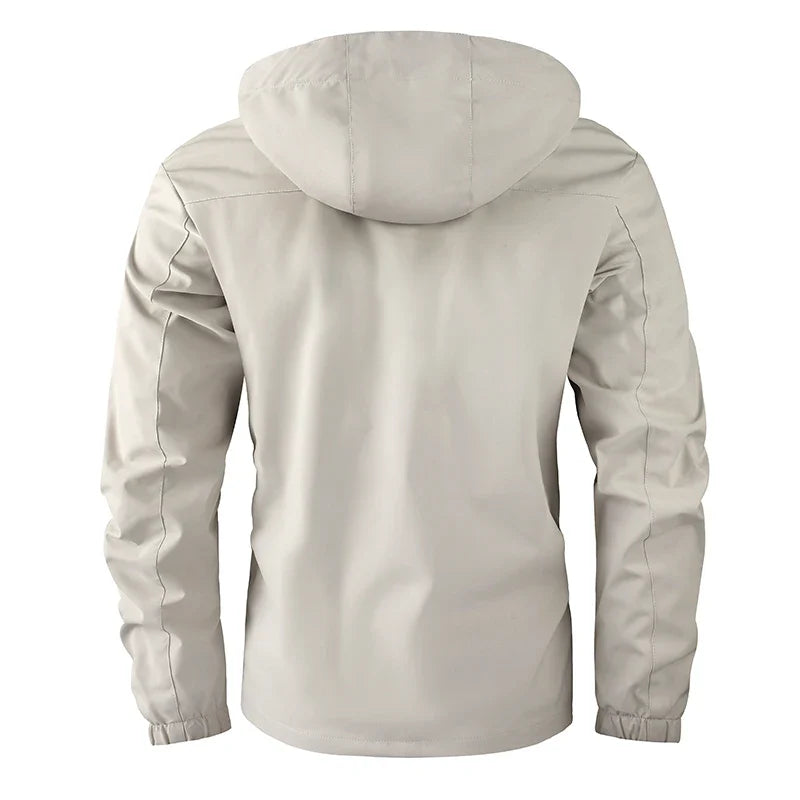 Men's Casual Hooded Windbreaker Jacket - Waterproof Warm Soft Shell Outdoor Winter Coat Plus Size