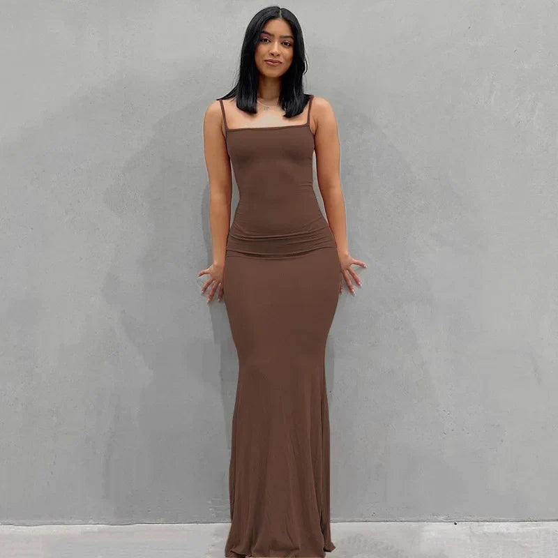 2025 Women's Summer Dress - Solid Color Slim Fit Camisole Skirt Sexy Fashion Style