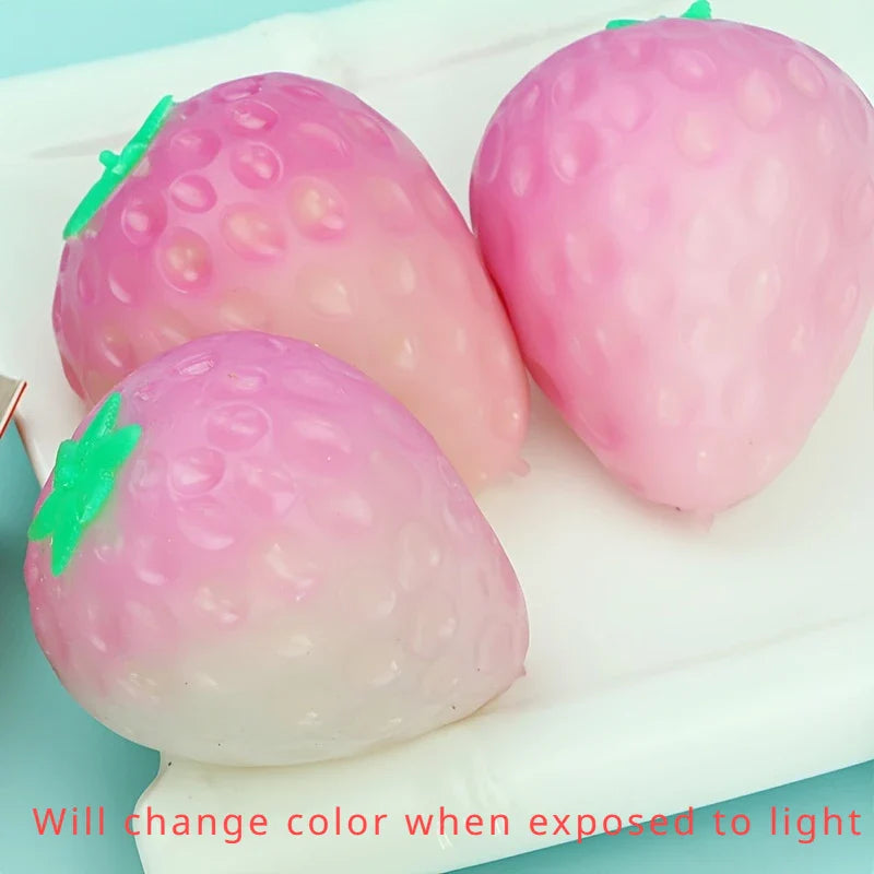 Strawberry Squishy Stress Ball – Sensory Fidget Toy for Kids & Adults, Anxiety Relief Squeeze Dough Ball