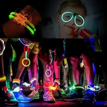 50/100Pcs Glow Sticks - Multicolor Fluorescent Bendable Light Bracelets for Party Events, Celebrations & Fun Supplies