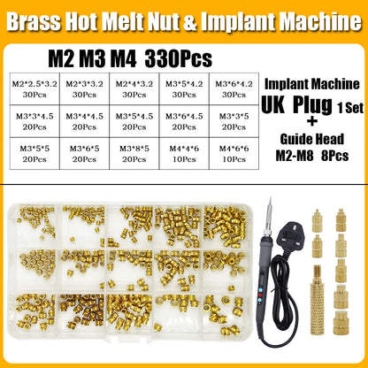 Brass Hot Melt Insert Knurled Nut – Copper Thermal Conduction Nut for 3D Printer Plastic Heat Insertion Tool