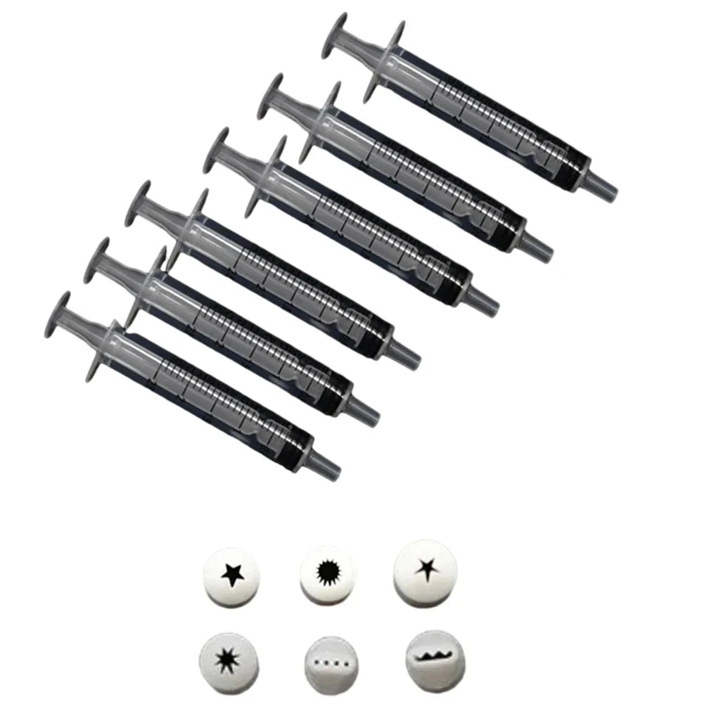 6pcs Mini Cake Dessert Food Nozzles Set - Press Clay Nozzles, Sharpener, Milk Cream Tools for Mini Clay Creations