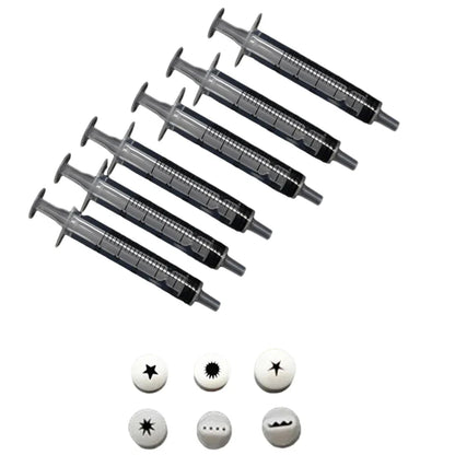 6pcs Mini Cake Dessert Food Nozzles Set - Press Clay Nozzles, Sharpener, Milk Cream Tools for Mini Clay Creations