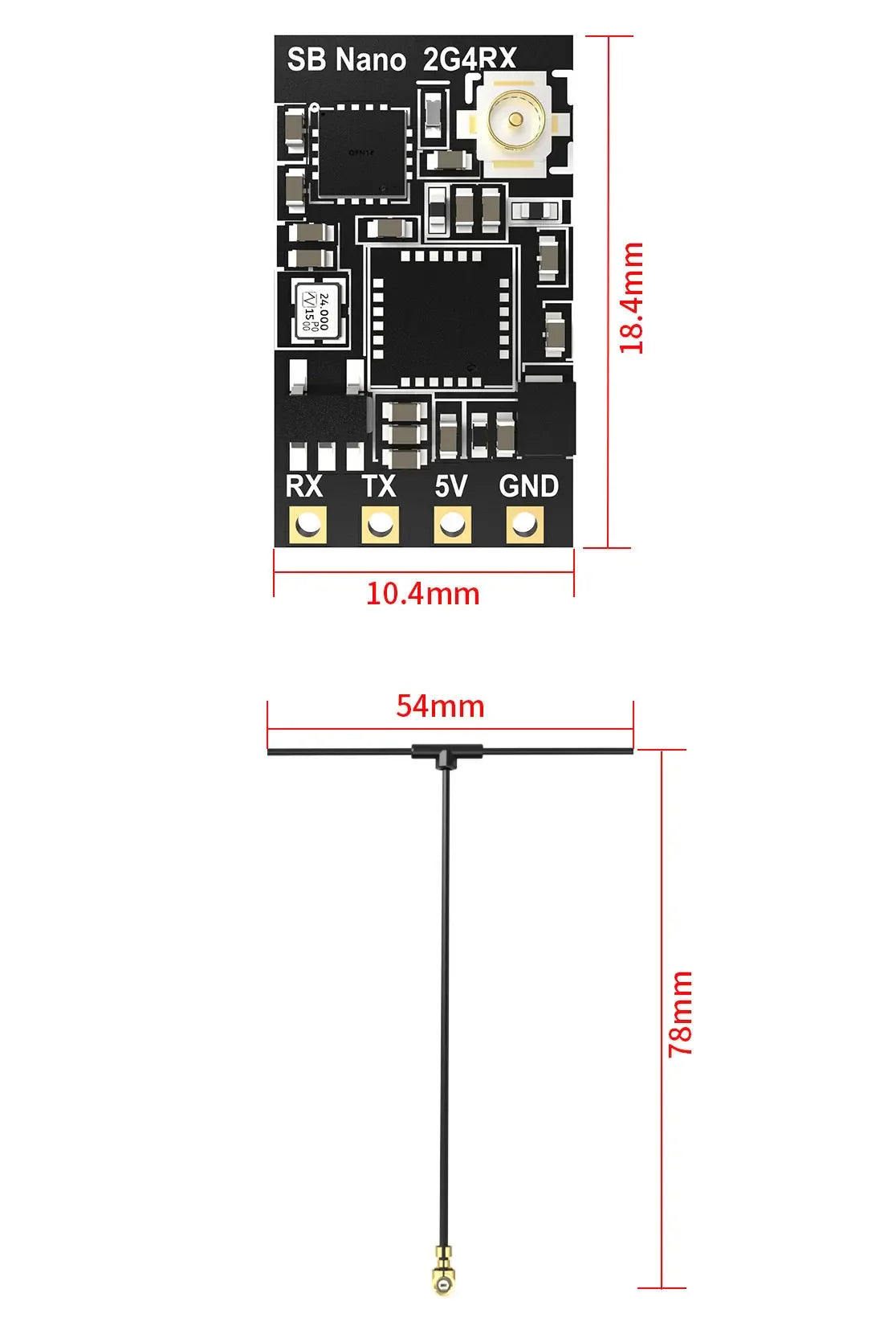 SpeedyBee Nano 2.4G ExpressLRS Receiver – ELRS Long Range FPV Drone Part for Freestyle & DIY Builds