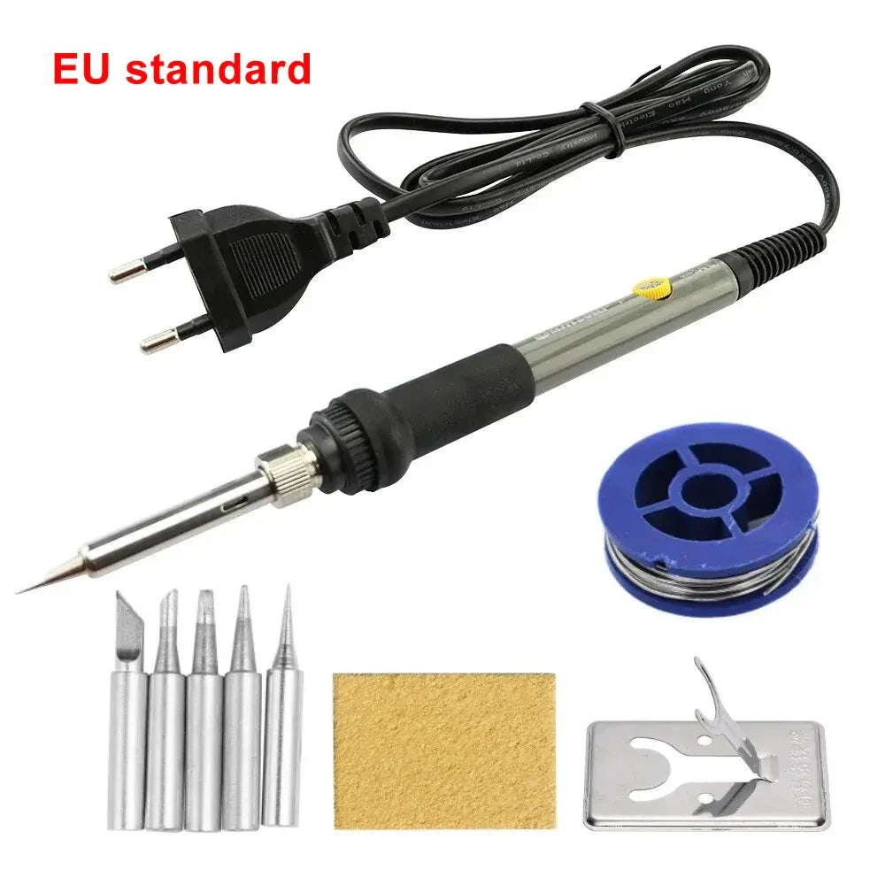 60W Adjustable Temperature Electric Soldering Iron – Precision Welding & Repair Tool (Check Local Voltage)