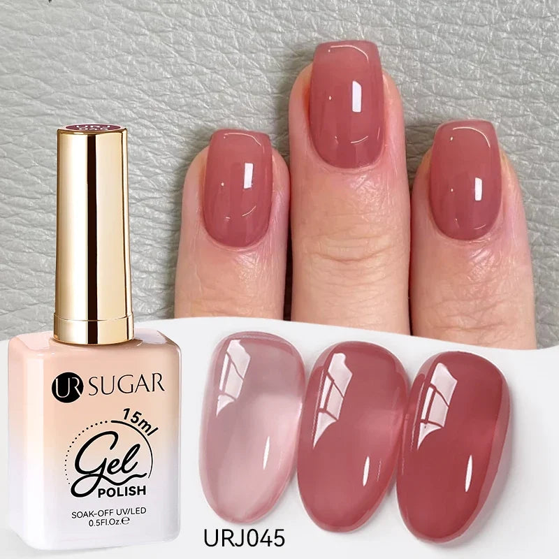 UR SUGAR 15ml Jelly Gel Polish - Milky White Translucent UV Soak Off Nail Art Varnish